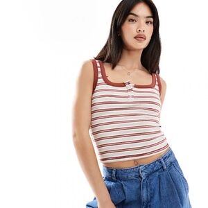 Striped Red and Cream Tank Top